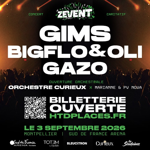 affiche carrée Z events - concert d'ouverture à la Sud de France Arena le 3 septembre 2026